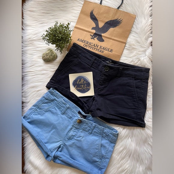 American Eagle Outfitters Pants - 🆕 2 pairs~AMERICAN EAGLE 🦅~STRETCH~Midi-shorts & Shortie shorts😍 Sz.2
